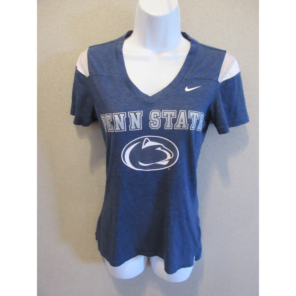 Nike Penn State Nittany Lions fitted v-neck t-shirt Size Small Cracked Print